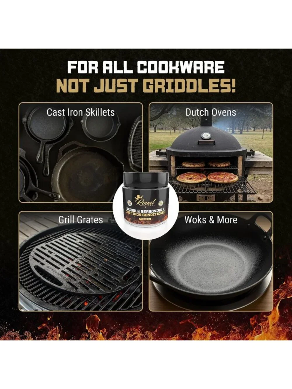 2-IN-1 Cast Iron & Carbon Steel Conditioner | Restores & Protects Cookware, Food